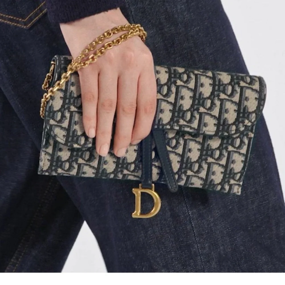 Dior Oblique Saddle Crossbody Bag/Wallet on Chain - Picture 6 of 15
